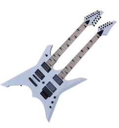 Factory outlet white 126 strings double neck electric guitar with maple fretboard24 fretscan be customized7917775