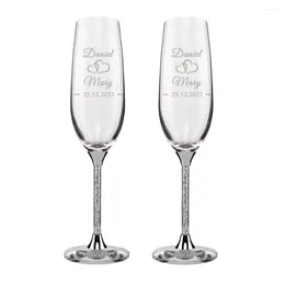 Wine Glasses Personalized Wedding Engrave Custom Made Glassware For Weddings Champagne Flutes RR2082