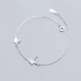 Charm Bracelets Fashion Korean Silver Plated Butterfly Bracelet &Bangle For Women Jewellery Elegant Ladies Banquet Accessories Birthday Gift