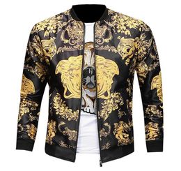 2020 Men039s Designer Brand Windproof Lapel Print Jacket Men039s Leather Luxury Denim Motorcycle Jacket Fashion Casual Sport4336037