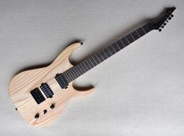 Factory Custom Natural wood Colour 6 Strings Electric Guitar with Ash BodyBlack HardwareRosewood FretboardCan be Customized6759664