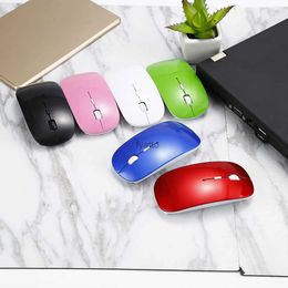 Mice New 2.4GHz wireless USB mouse 1600DPI computer ergonomically designed ultra-thin and stylish white black green red blue H240407