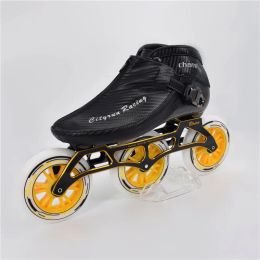 Shoes CITYRUN 6Layers Carbon Fibre 3X125mm Marathon Inline Speed Skates Shoes 3 Wheels 125mm Champion Racing Boot Frame Wheel Bearing