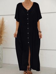 Women's Swimsuit Cover Up Long Casual Knitted Shirt Dress Black Baggy Bathing Suit One Piece Swimwear