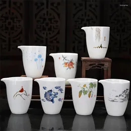 Cups Saucers Creative Chinese White Porcelain Hand Painted Cha Hai Handmade Tea Set Ceramic Household Teacup Office Water Mug Drinkware