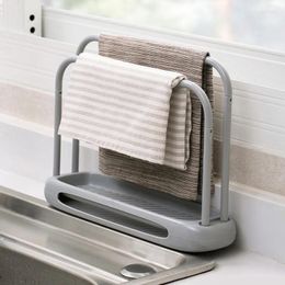 Hooks Kitchen Dishcloth Holder Towel Rag Hanger Sink Sponge Rack Shelf For Bathroom Dish Cloth Detachable Organizer