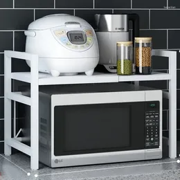 Kitchen Storage Household Retractable Floor Shelves Oven Microwave Rack Spice Rice Cooker Shelf