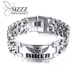 Bangle Fashion Stainless Steel Bracelets & Bangles Vintage Attractive Men Jewellery ID Charm Man Bracelet