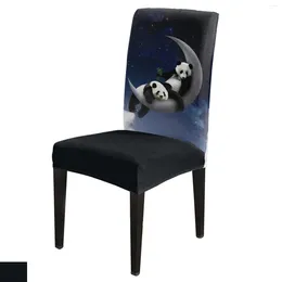 Chair Covers Moon Night Sky Panda Star Dining Cover Kitchen Stretch Spandex Seat Slipcover For Banquet Wedding Party