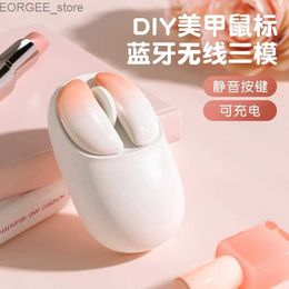 Mice 2.4g Wireless Bluetooth Charging Silent Dual Mode mouse for Laptop Computer Office Nail Enhancement Gift for Women Y240407