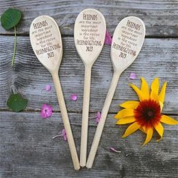 Spoons Wooden Recipe Spoon Engraving Kitchen Tools Cooking Funy Only For Soup