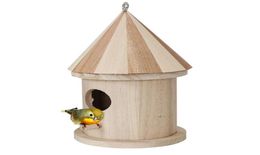 Wooden Birdhouse Bird House Hanging Nesting Box Hook Home Garden Decor3894589