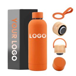 Hot Selling Double Wall Cup Leak-proof Matte Sports Custom Water Bottle 500ml Narrow Mouth Vacuum Thermal Flask