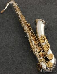 New Tenor Saxophone Musical Instruments Bb Tone Nickel Silver Plated Tube Gold Key Sax With Case Mouthpiece3436073