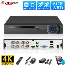 Recorder 8MP 4K Video Surveillance AHD DVR Audio Face Detection 8CH 8 Channel Hybrid DVR NVR 6 in 1 H.265+ XVI TVI CVI NVR AHD DVR Xmeye