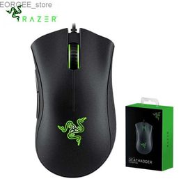 Mice Razer DeathAdder Essential Wired Gaming Mouse Mice 6400DPI Optical Sensor 5 standalone button Y240407