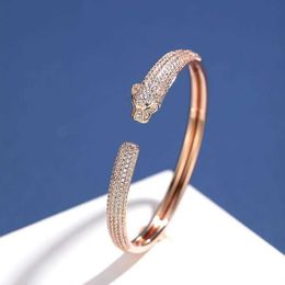 Carts bracelet Cheetah Bracelet Womens Pure Silver Leopard Diamond Rose Gold Open Trendy Sparkling Personalised Gift