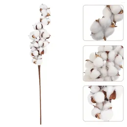 Decorative Flowers Cotton Branch Picks Artificial Flower Vase Wedding Floral Arrangement Accessory