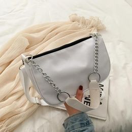 Totes Casual Ladies Crossbody Bags Nylon Chain Bag Women Vintage Black Shoulder Girls Street Armpit Solid Color Handbags