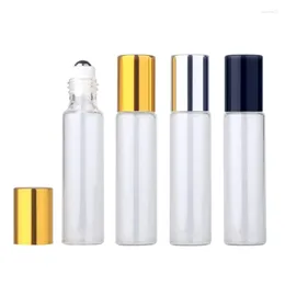 Storage Bottles 100 Pieces/Lot 10ml Mini Roll On Essential Oil Refillable Roller Ball Bottle ClearGlass Empty Parfum