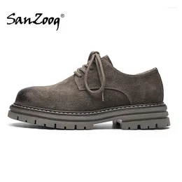 Casual Shoes Men Genuine Leather Work Without Steel Cap Fashion Trend