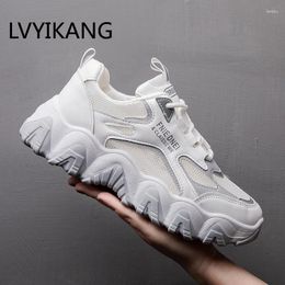 Fitness Shoes Women Fashion Sneakers Chunky Platform Old Dad Lace Up 5cm Casual Woman Mesh Designers Tennis Female Trainers 2024