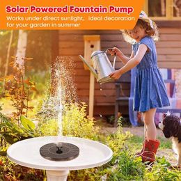 Garden Decorations Solar Fountain Water Pump Powered Bird Bath With Led Light Easy Installation Auto On/off For
