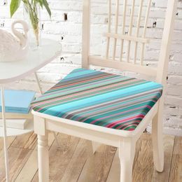 Pillow Colourful Lines Printed Chair Backrest S Soft Breathable Exquisite Edge Chairs Pad For Meditating Bedroom Decor