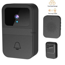 Doorbells Wireless doorbell WiFi outdoor high-definition camera night vision video intercom voice change for home monitoring doorphone H240407