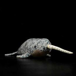 Movies TV Plush toy Cute Narwhal Plush Doll Simulation Whale Marine Animal Model Education Appease Toys 240407