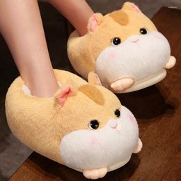 Slippers Cute Hamster Plush Women Living Room Floor Lovers Winter Warm Shoes For Girls Autumn Boys Man