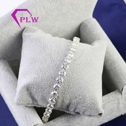 Provence Gems Jewelry Chain Link 17Cm Length 1Carat Round Moissanite Diamond Tennis Bracelet