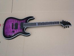 Factory Rosewood Fingerboard Stringthrubody Purple Electric Guitar with Black hardwareWhite Bindingcan be customized1146036