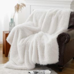 Blankets Light Luxury Faux Fur Cover Blanket Fall And Winter Thickening Sofa Fluffy Warm