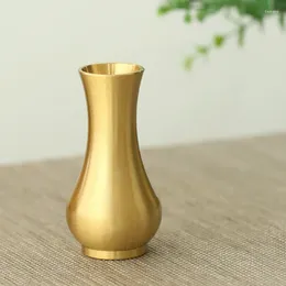 Vases Pure Copper Vase Tool Supplies Fragrant Seal Storage Bottle Tea Ceremony Pen Holder For Flowers Office Decoration