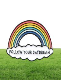 Pins Brooches Jewelry Cartoon Rainbow And Clouds Enamel For Women Men Kid Collection Fashion Metal Lapel Badge Brooch Pins Gifts 9698101