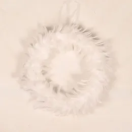 Decorative Flowers White Plume Wreath Hanging Garlands Halloween Party Favours Props Accessories