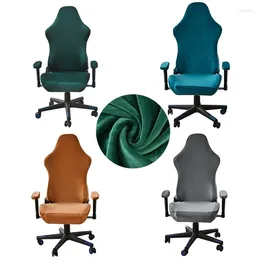 Chair Covers Velvet Gaming Cover Big Elastic Solid Colour Chairs Slipcover Case For Office El Home Decor Removable Washable 1 Pc