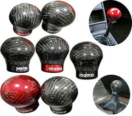 Car Real Carbon Fibre Gear Shift Knob Ball Shape Shifter Lever Head Universal W adapters2595149