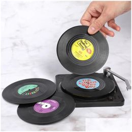 Mats Pads 6Pcs Floppy Disk Cup Mat Coasters Drink Home Decor Bar Accessory Set Heat-Insated Drinks Holder Drop Delivery Garden Kit Dho07