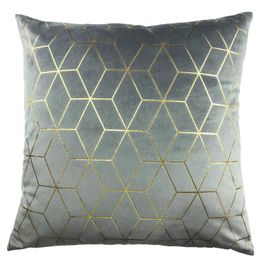 Pillow 45 Square High Quality Luxury Sofa Decorative Geometric Gold Foil Velvet Cover
