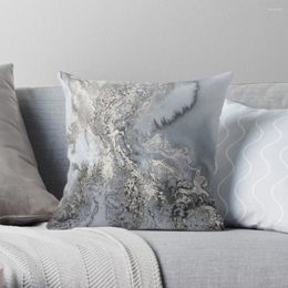 Pillow Grey And Silver Marble Throw Decorative Cover