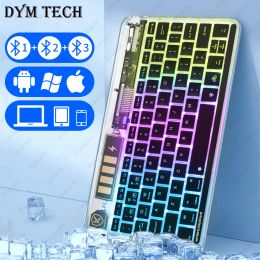 Keyboards New Transparent Backlight Tablet Keyboard For iPad Xiaomi Lenovo Samsung Tablet Phone Bluetooth Keyboard For Android iOS Windows