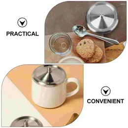 Mugs 8/8.5/12.3cm Stainless Steel Cup Lids Leakproof Mug Cover Durable Drink Sealed Kitchen Drinkware