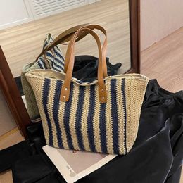 Daily Wear Beach Bags Woven Handbag Spring Summer Commuter Tote Bag Large Capacity Grass Weaving Fashion One Shoulder Underarm