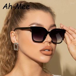 Sunglasses Oversize Retro Gradient Square Lens Big Frame Sun Glasses For Women Cateye Black Gafas Shade Vintage Eyewear UV400