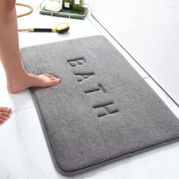 Bath Mats Polyester English Letters Prined Mat Good Water Absorption Bathroom Non-slip Bathtub Toilet Floor Cover For Home