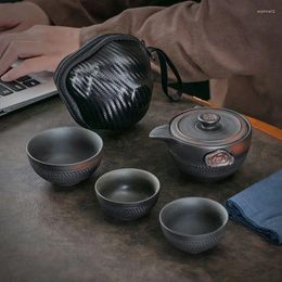 Teaware Sets Purple Sand Teapot & Teacups Gaiwan Travel Office Tea Set Handmade Portable Chinese Teaset Ceremony