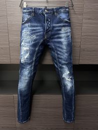 DSQ PHANTOM TURTLE Jeans Men Jeans Mens Luxury Designer Jeans Skinny Ripped Cool Guy Causal Hole Denim Fashion Brand Fit Jean Man Washed Pant 6184