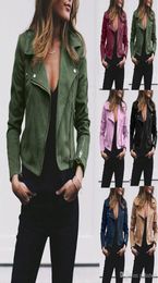 7 Colour S5XL PLus SIze Oversize Women Ladies Leather Jacket Coats Zip Up Biker Flight Casual Top Coat Outwear1466259